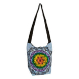 Yoga Pilates Tote Shoulder Bag 7 Chakras Flower of Life Blue