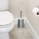 Polder Swivel Toilet Brush Caddy Cleaning Brush Stainless Steel Plastic Bathroom