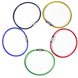 10x Steel Circle Loop Luggage Tag Keychain Rope Keyring Screw Lock Cable Wire