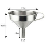 Stainless Steel Funnel Oil Liquid Funnel Metal Funnel Detachable Filter 11cm