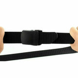 Outdoor Nylon Belt Women Men's Sport Military Waistband Canvas Web Belt  Black