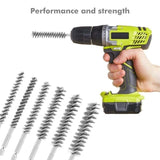 Stainless Steel Wire Brush Bore Cleaning Brush 1/4" Shank For Drill Power Tool