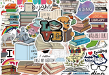 50pcs Study-Reading Book Library Love Stickers Vinyl Decal Waterproof Laptop