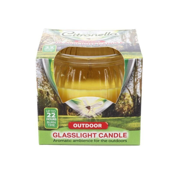3pcs Citronella Candle In Glass Holder Round Shape 200g Yellow Wax 6.5x6.5cm