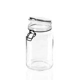 3pcs Clear Glass Jars Clip Candy Food Seasoning Condiment Storage Container 1.5L