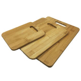 3PK Bamboo Cutting Boards Index Chopping Serving Boards Catering Set