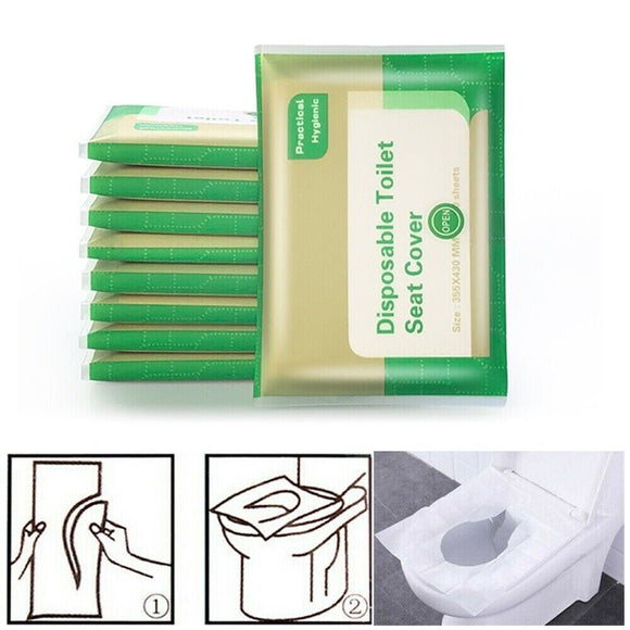 50pcs Toilet Seat Paper Covers Disposable Sanitary Travel Biodegradable Hygienic