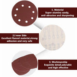 100x Sanding Discs 125mm Sandpaper 60 80 100 120 240 Grit Orbital Sander