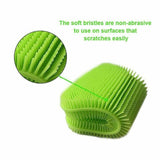 4x Home Kitchen Silicone Scrubber Sponge Brush Dish Pot Pan Washing Cleaning