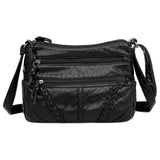 Ladies Cross Body Messenger Bag Women Shoulder Over Bags Handbags Soft Black