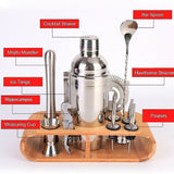 12Pcs Cocktail Shaker Set Mixer Martini Strainer Bartender Kit Spirits Maker Bar