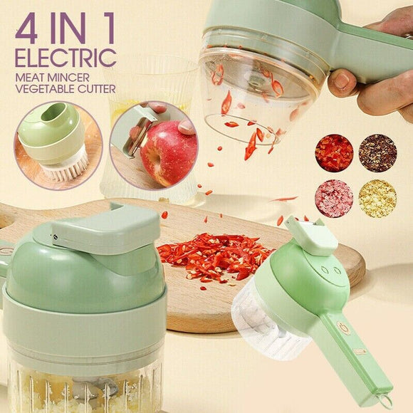 4 In 1 Handheld Electric Vegetable Cutter Multifunction Vegetable Fruit Slicer