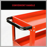 3-Tier Trolley Workshop Cart Rolling Steel Parts Storage Handyman Tool 150KG Red