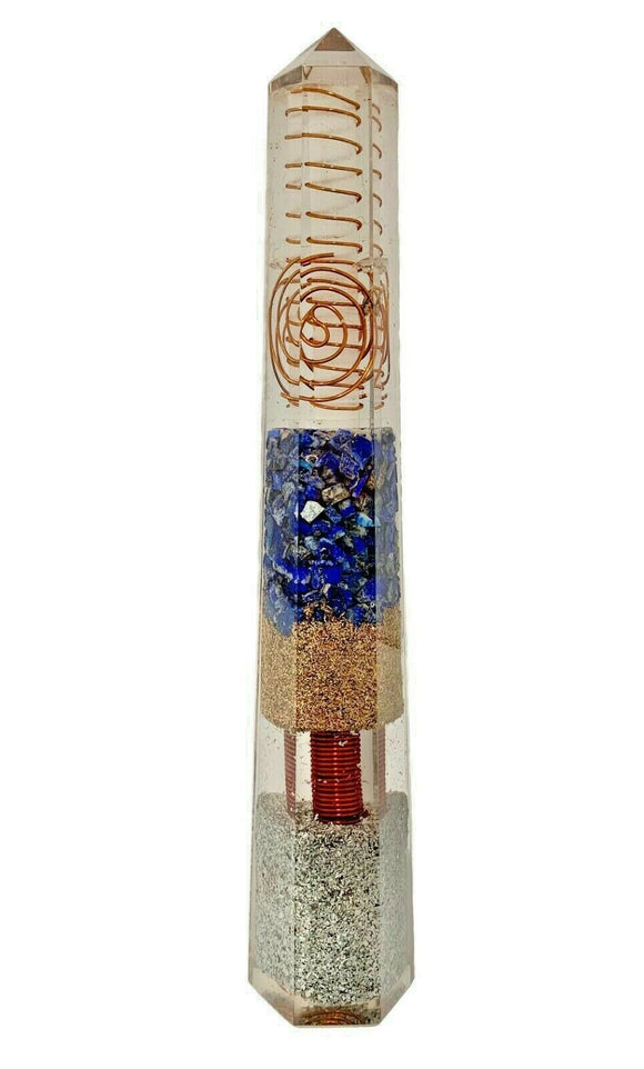 Lapis Lazuli Orgonite Obelisk Generator Crystal Orgone EMF Protection Energy