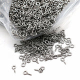 100 Pcs Small Tiny Mini Eye Pins Eyepins Hooks Eyelets Screw Threaded Peg 8x4mm