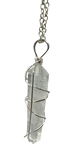 Clear Quartz Double Pointed Terminated Crystal Pendant Necklace Silver Healing