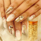 3pcs Gold & Silver & Rose Gold Foil Flakes Leaf Wrap Nail Art Acrylic Gel Polish