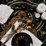 Zodiac Tarot Altar Scarf Fashion Cloth Decor Art Poster Tablecloth Cover Black