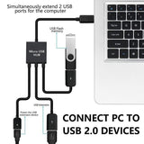 Micro USB HUB Male to Female Double USB 2.0 Host OTG Adapter Cable