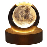 Moon Night Light Glowing 3D Engraved Crystal Ball Gift Home Decor