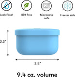 OmieBox Silicone Leakproof Snack Containers To Go Food Storage - 280ml Blue
