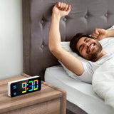 Digital Alarm Clock Colorful LED Digital Clock with 7 RGB Digital 4 Dimmable