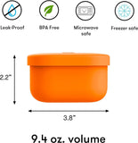 OmieBox Silicone Leakproof Snack Containers To Go Food Storage - 280ml Orange