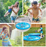 Kids Splash Sprinkler Water Play Pad Mat Inflatable Spray Pool Toy 170cm - Asstd