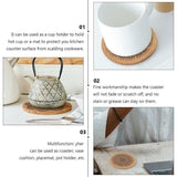 12Pcs Cup Coasters Coffee Pad With Rack Nordic Mandala Round Cork Coaster