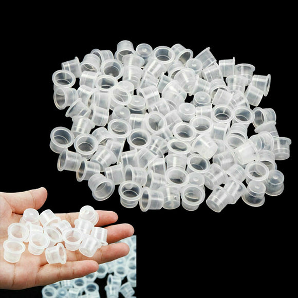 400x Plastic Cups Tattoo Ink Supplies Caps Pigment Pots Color Holder 12mm