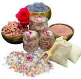 Rose Lavender Botanical Salt Bath Soak Buds & Blossoms Bathtub Health 500g