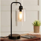 Table Lamp Industrial Desk Lamp with USB Charging Port Modern Dimmable Bedside