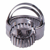 Appetito Crinkle Scone Cutters Cookie Presses Pastry Cuters 3 pc Stainless Steel