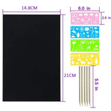 10 Sheets Scratch + 4 Rulers Paper Creative Rainbow Paper Sketch Book Bamboo Pen