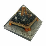 Black Tourmaline Clear Quartz Pyramid Healing Crystal Protection 10 x 10 x 8cm