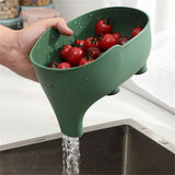 1PK Kitchen Drain Basket Sink Elephant Clean Leftover Sink Strainer Fruit -Grey