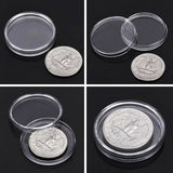 100pcs Coin Storage Box Case Capsules Holder Clear Plastic Round Coins Container