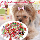 20pcs Pet Small Dog Hair Bows Rubber Bands Puppy Cat Grooming Accessory Set