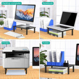 Height Adjustable Computer Monitor Stand Riser Laptop Printer TV Desktop Mount