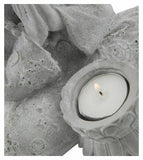 Baby Buddha Cement Candle Holder W/ White T Lite Candle