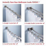 12x Shower Curtain Rings Hooks Rustproof Stainless Steel For Bathroom Shower