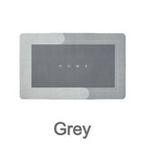 Super Absorbent Floor Mat Soft Quick-Drying Non-Slip Rectangle Grey 50x80cm