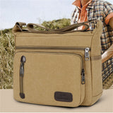 Retro Men's Canvas Shoulder Messenger Bag Crossbody Satchel Travel Bags Black