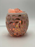 Gold Leaf Glass Mosaic Vase Bowl HIMALAYAN CRYSTAL SALT LAMP Natural Rock