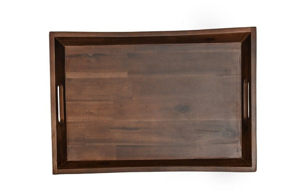 Acacia Curved St Clare Food Serving Tray Breakfast Table Platter 50x35x5cm