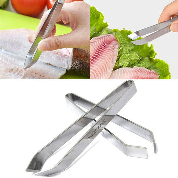 Fish Bone Tweezers Kitchen Tool Bevel Edge Stainless Steel Puller Remover