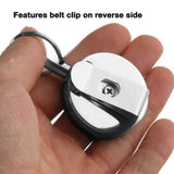 2x Recoil KeyRing Retractable Chain ID Pull Holder Reel Belt Clip Extend Keyring