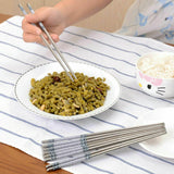 5 Pairs Stainless Steel Chopsticks Asian Dinner