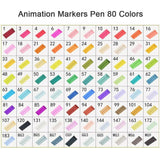 80pcs Marker Pen Set Dual Heads Graphic Artist Craft Sketch Touch Markers