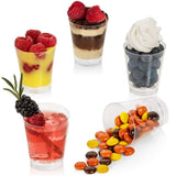 40 Pcs Round Mousse Cake Dessert Cups Clear Plastic Sample Drink Tumbler 150ml